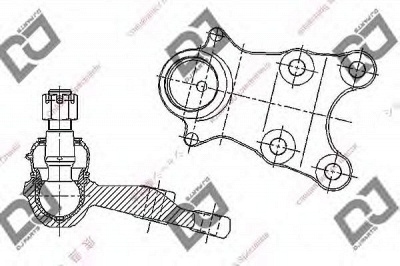 DJ PARTS db1212 -  Несущий / направляющий шарнир